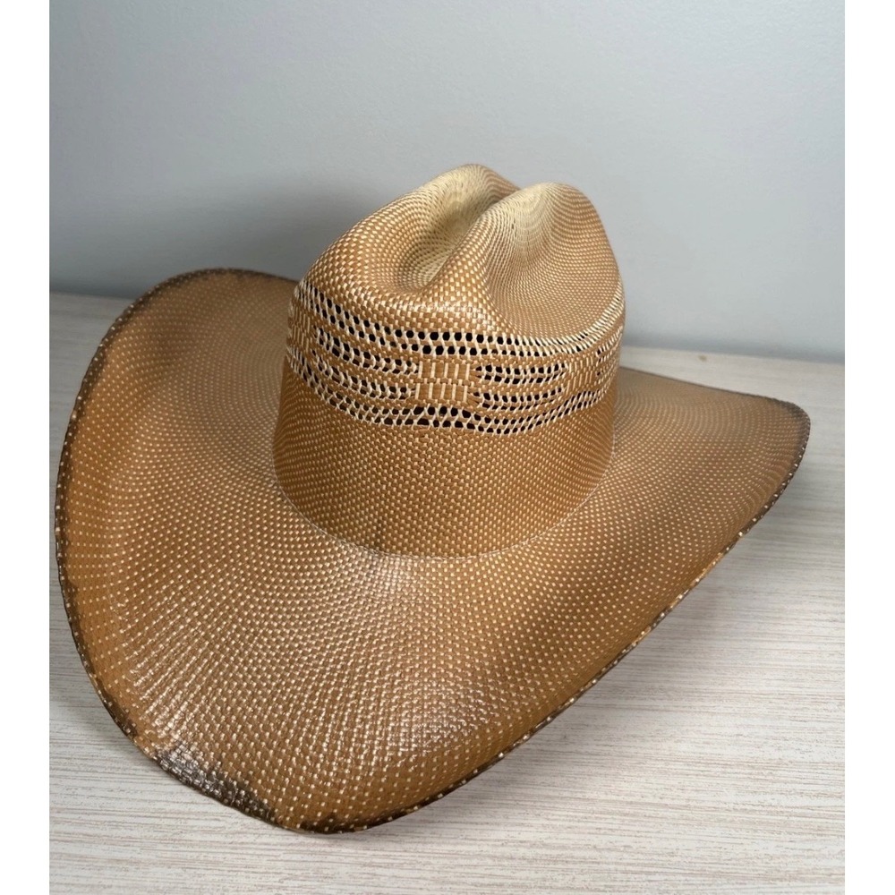 Sombreros Caval 100X Tan Straw Cowboy Cowgirl Hat Rodeo Size 7 3/8 59 Mex Mexico - Picture 2 of 9